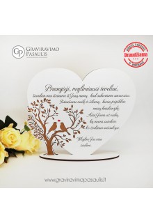 Medinė lentelė "Padėka tėvams "Medis"